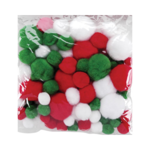 Pom Poms Xmas 100pk