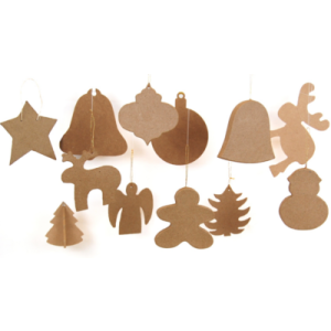 Wooden Christmas Shapes (Pack of 12)