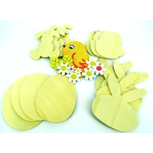 Wooden Easter Shapes 20pk