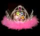 Flashing Tiara with Pink and White Fur