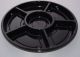 Round Plastic 6 Compartment Serving Platter 300mm - Black (Each)